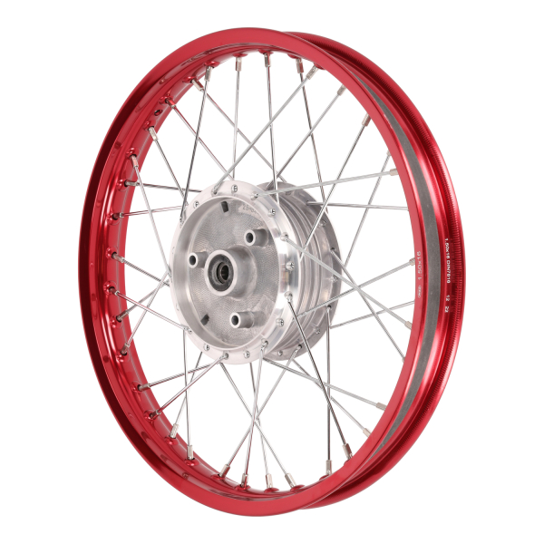 Speichenrad, Alufelge 1,50x16 (Rot), Simson S50, S51, S53, KR50, KR51, SR4-1, SR4-2, SR4-3, SR4-4